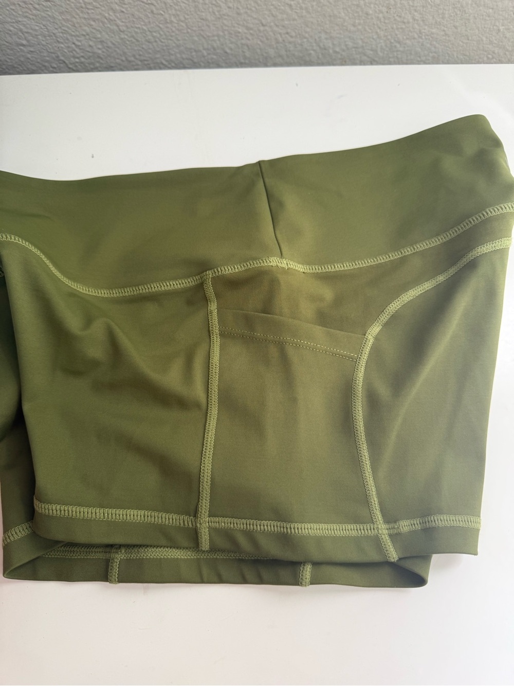 Feed Me Fight Me shorts women size M Olive Athletic High-Waist Pocketed Shorts - Picture 7 of 7